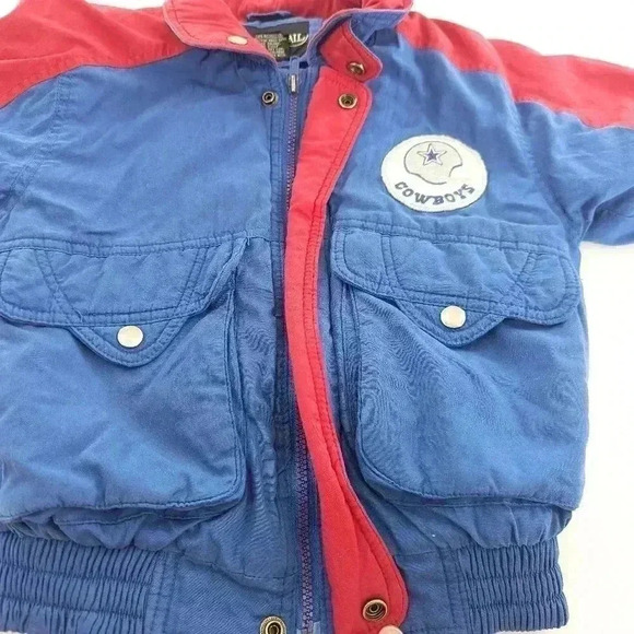 Vintage Ozark Trail Size 5 Boys Red And Blue Zipper Jacket Dallas Cowboys Patch - Picture 4 of 11